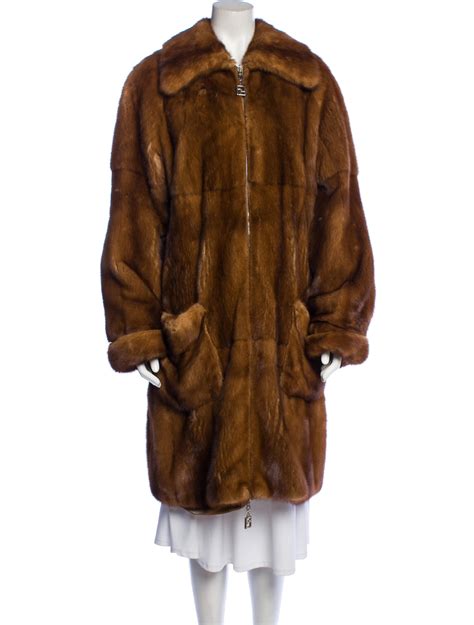 fendi mink coat fur cuoio|Outerwear .